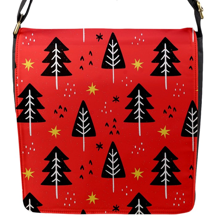 Christmas Tree,snow Star Flap Closure Messenger Bag (S)