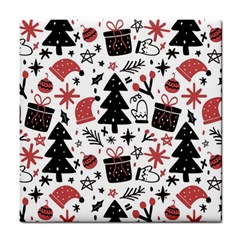 Christmas Tree-background-jawelry Bel,gift Tile Coaster by nate14shop