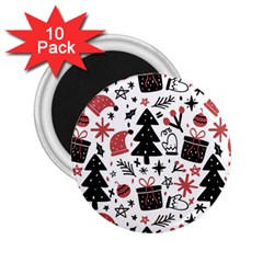 Christmas Tree-background-jawelry Bel,gift 2 25  Magnets (10 Pack)  by nate14shop