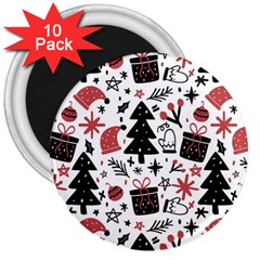 Christmas Tree-background-jawelry Bel,gift 3  Magnets (10 Pack)  by nate14shop