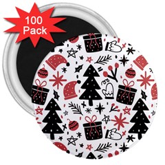 Christmas Tree-background-jawelry Bel,gift 3  Magnets (100 Pack) by nate14shop