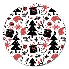 Christmas Tree-background-jawelry Bel,gift Magnet 5  (round) by nate14shop