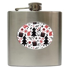 Christmas Tree-background-jawelry Bel,gift Hip Flask (6 Oz) by nate14shop