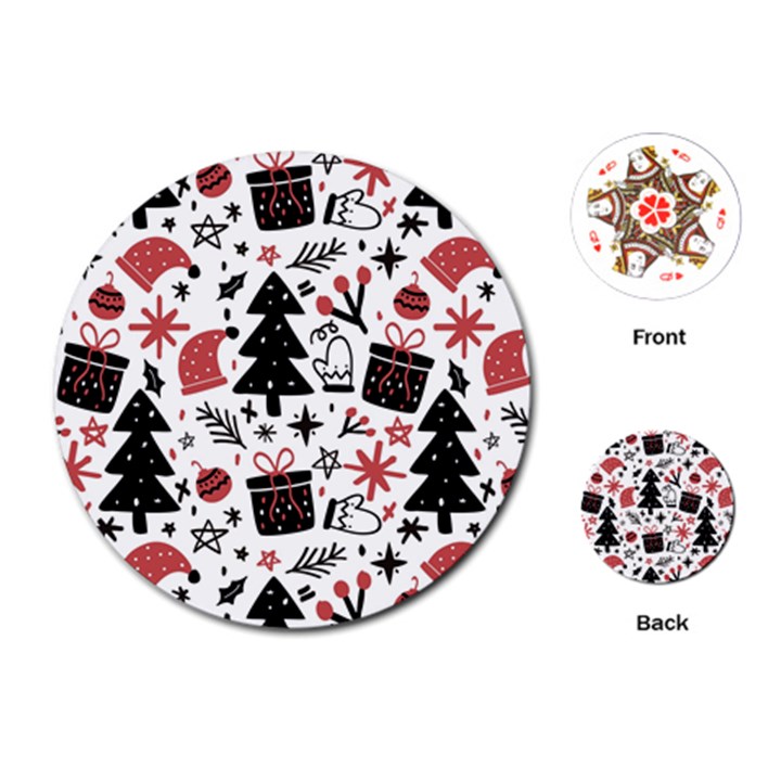 Christmas Tree-background-jawelry Bel,gift Playing Cards Single Design (Round)