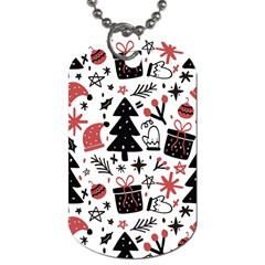 Christmas Tree-background-jawelry Bel,gift Dog Tag (two Sides) by nate14shop