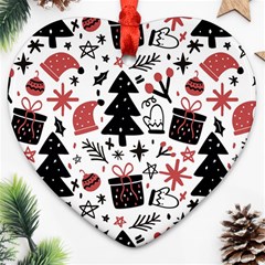 Christmas Tree-background-jawelry Bel,gift Heart Ornament (two Sides) by nate14shop