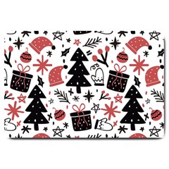 Christmas Tree-background-jawelry Bel,gift Large Doormat  by nate14shop