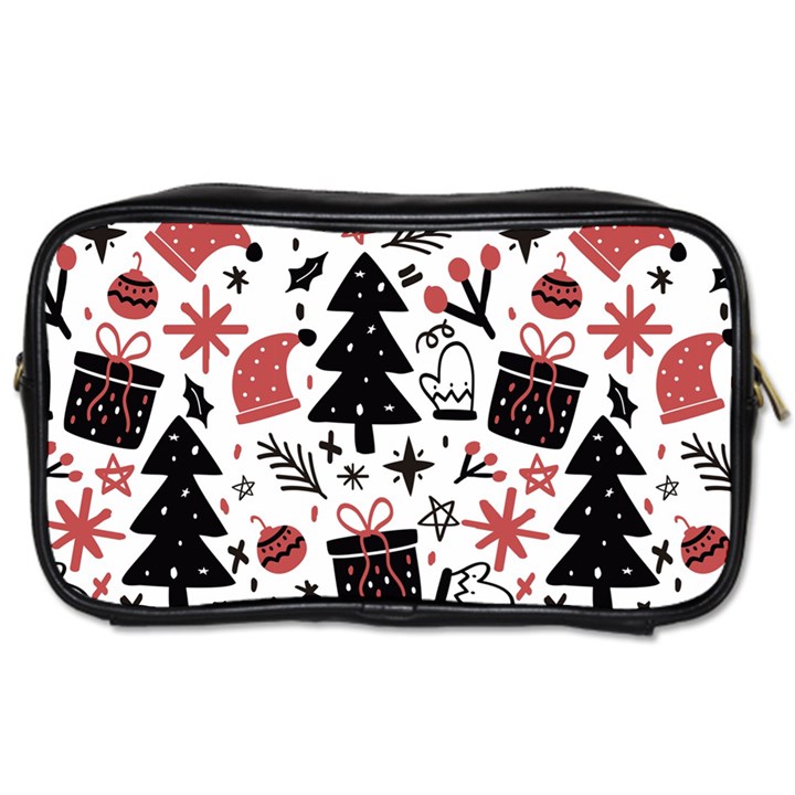 Christmas Tree-background-jawelry Bel,gift Toiletries Bag (Two Sides)