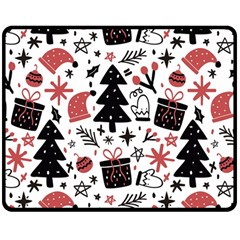 Christmas Tree-background-jawelry Bel,gift Double Sided Fleece Blanket (medium) 