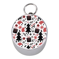 Christmas Tree-background-jawelry Bel,gift Mini Silver Compasses by nate14shop