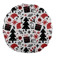 Christmas Tree-background-jawelry Bel,gift Large 18  Premium Flano Round Cushions by nate14shop