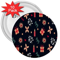 Christmas-birthday Gifts 3  Buttons (10 Pack)  by nate14shop