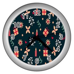 Christmas-birthday Gifts Wall Clock (silver) by nate14shop