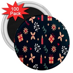 Christmas-birthday Gifts 3  Magnets (100 Pack) by nate14shop