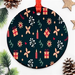 Christmas-birthday Gifts Round Ornament (two Sides) by nate14shop