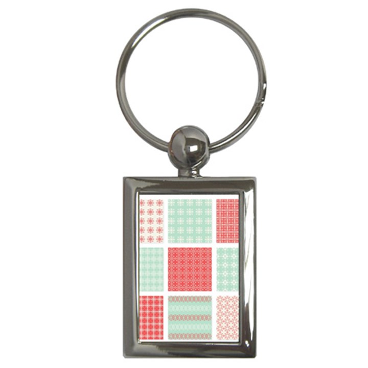 Christmas Greeting Card Design Key Chain (Rectangle)