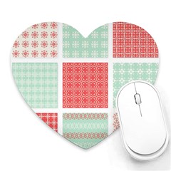 Christmas Greeting Card Design Heart Mousepads by nate14shop