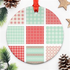 Christmas Greeting Card Design Round Ornament (two Sides) by nate14shop