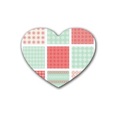 Christmas Greeting Card Design Rubber Coaster (heart) by nate14shop