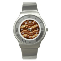 Backgrounds-lines Dark Stainless Steel Watch by nate14shop