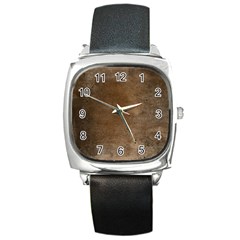 Background-wood Pattern Dark Square Metal Watch by nate14shop