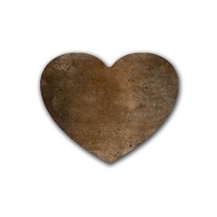 Background-wood Pattern Dark Rubber Coaster (heart) by nate14shop