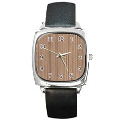 Background-wood Pattern Square Metal Watch by nate14shop