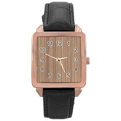 Background-wood Pattern Rose Gold Leather Watch 