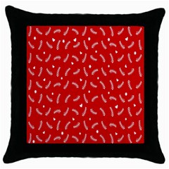 Christmas Pattern,love Red Throw Pillow Case (black) by nate14shop