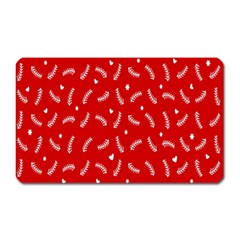 Christmas Pattern,love Red Magnet (rectangular) by nate14shop