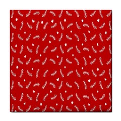 Christmas Pattern,love Red Tile Coaster by nate14shop