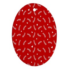 Christmas Pattern,love Red Ornament (oval)