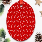 Christmas Pattern,love Red Ornament (Oval) Front