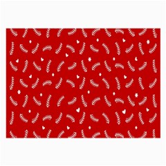 Christmas Pattern,love Red Large Glasses Cloth by nate14shop