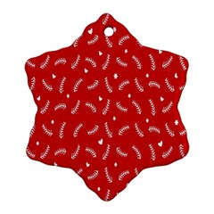 Christmas Pattern,love Red Ornament (snowflake) by nate14shop