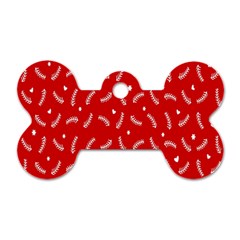 Christmas Pattern,love Red Dog Tag Bone (one Side) by nate14shop