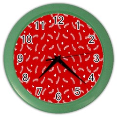 Christmas Pattern,love Red Color Wall Clock by nate14shop