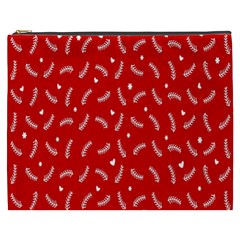 Christmas Pattern,love Red Cosmetic Bag (xxxl) by nate14shop