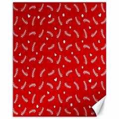 Christmas Pattern,love Red Canvas 11  X 14  by nate14shop