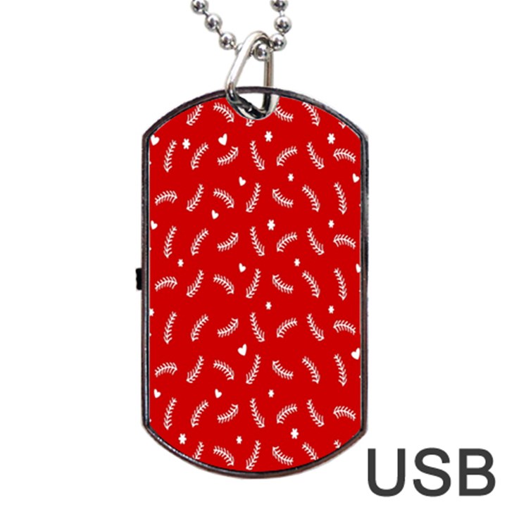 Christmas Pattern,love Red Dog Tag USB Flash (Two Sides)