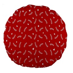 Christmas Pattern,love Red Large 18  Premium Round Cushions by nate14shop