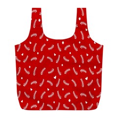 Christmas Pattern,love Red Full Print Recycle Bag (l) by nate14shop