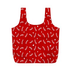 Christmas Pattern,love Red Full Print Recycle Bag (m) by nate14shop