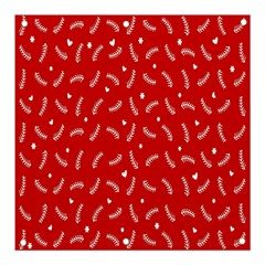 Christmas Pattern,love Red Banner And Sign 3  X 3 