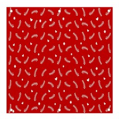 Christmas Pattern,love Red Banner And Sign 4  X 4  by nate14shop