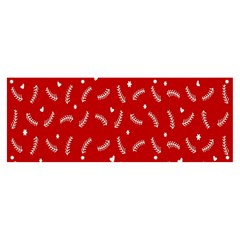 Christmas Pattern,love Red Banner And Sign 8  X 3 