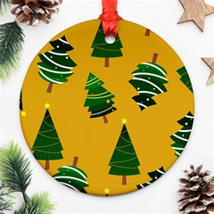 Christmas Tree,yellow Ornament (round) by nate14shop