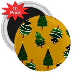 Christmas Tree,yellow 3  Magnets (10 Pack)  by nate14shop