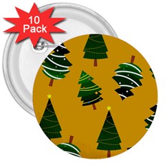 Christmas Tree,yellow 3  Buttons (10 Pack)  by nate14shop