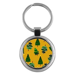 Christmas Tree,yellow Key Chain (round) by nate14shop